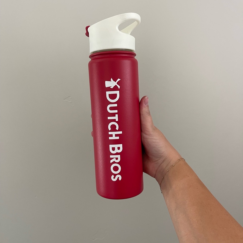Dutch Bros Red and White Bottle
